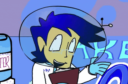 a cartoon character wearing a helmet with the word " water " on it