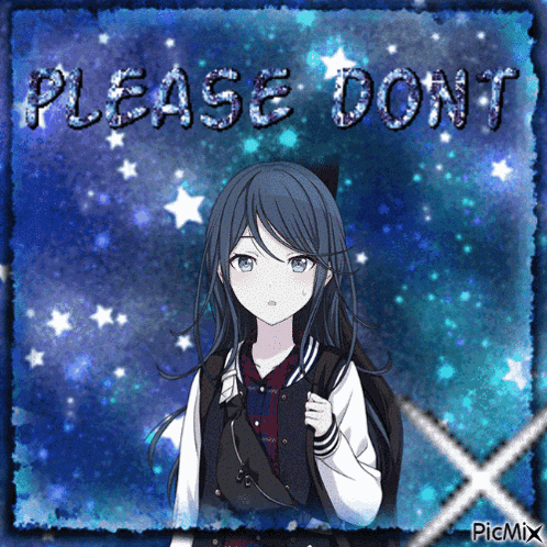 a picture of an anime girl with the words please do n't written on it
