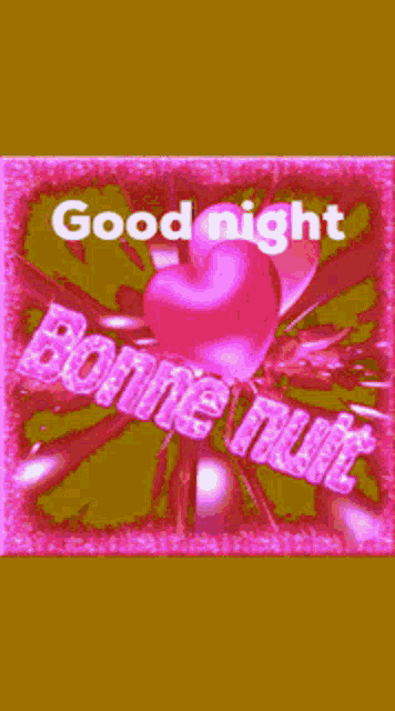 a greeting card that says good night bonne nuit on it