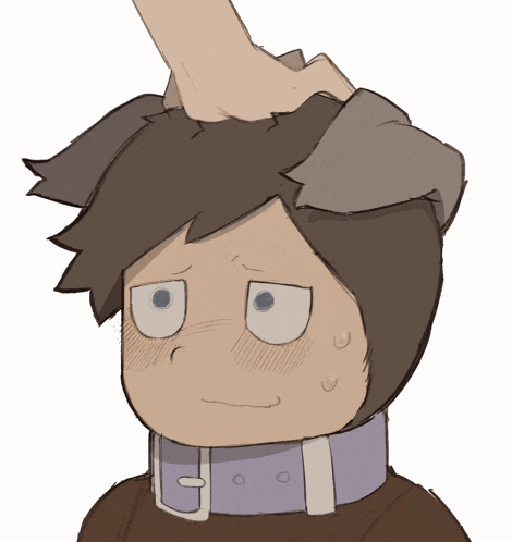 a drawing of a person 's head with a collar on
