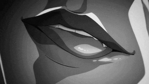 a black and white image of a woman 's lips