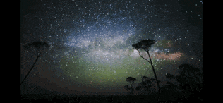the milky way is visible in the night sky