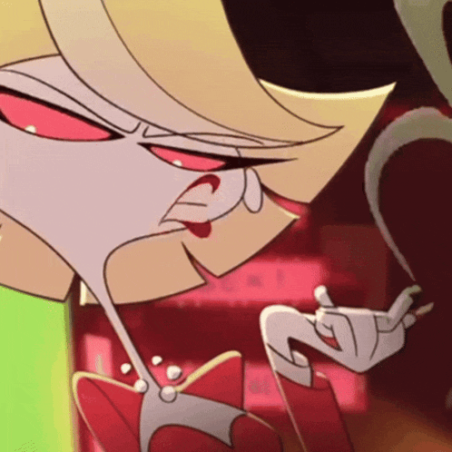 a close up of a cartoon character smoking a cigarette and making a funny face