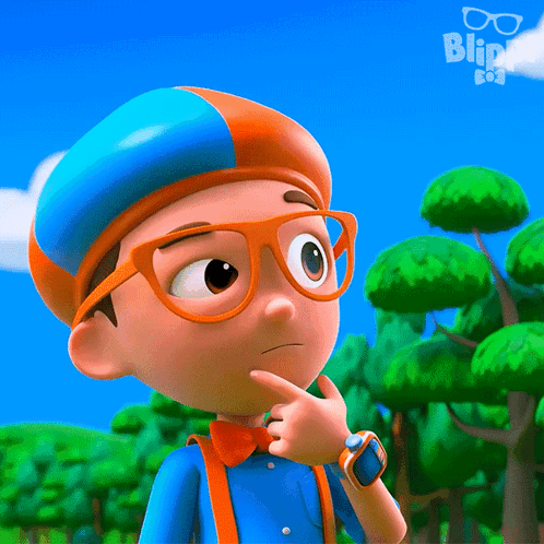 Thinking Blippi GIF - Thinking Blippi Blippi Wonders Educational Cartoons For Kids GIFs