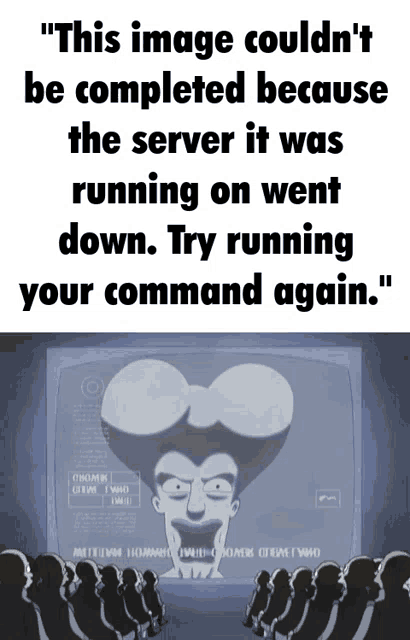 a group of people are sitting in front of a screen that says this image could n't be completed because