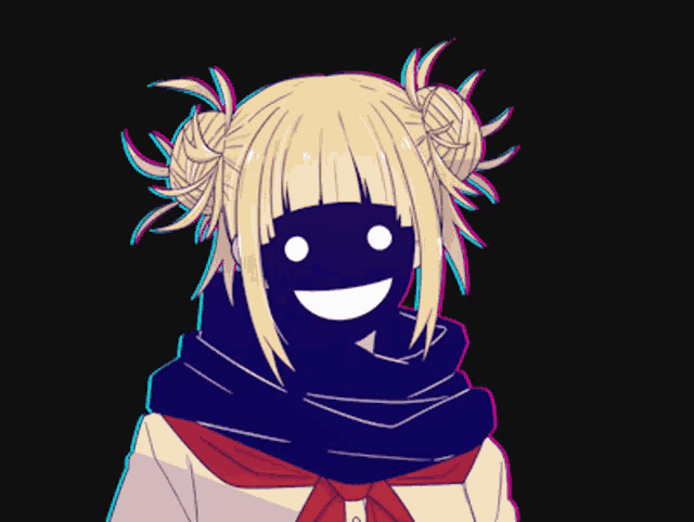 a drawing of a girl with blonde hair and a scarf around her neck