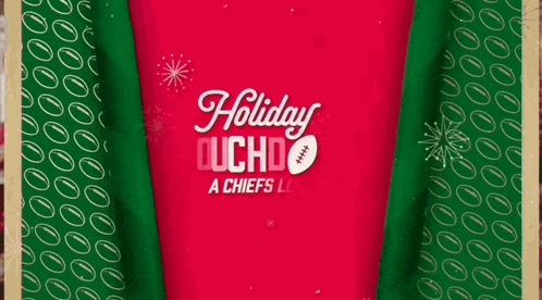 a red and green sweater with the words holiday kuchd a chiefs life on it