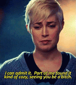 a woman with short blonde hair is crying and says " i can admit it "