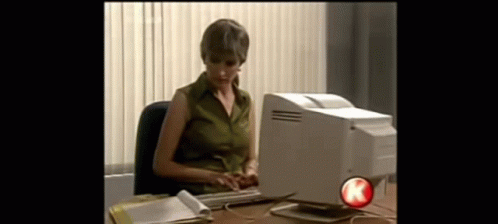 Woman With Pc Typing Machine GIF - Woman With Pc Typing Machine GIFs