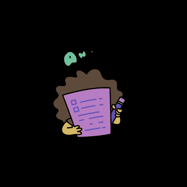 a cartoon of a girl holding a pencil and a piece of paper with the words " metas novas " below her