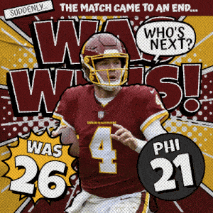 an advertisement for the washington redskins football team