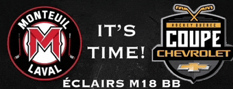 monteuil laval and coupe chevrolet logos are on a black background