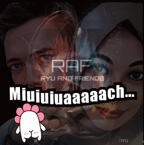 a poster for raf ryu and friends with a man and woman