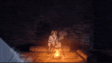 a glowing light is coming out of a dark room