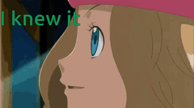 a cartoon of a girl with the words i knew it below her