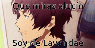 a picture of a boy with the words que miras alucin soy de lavandae below it