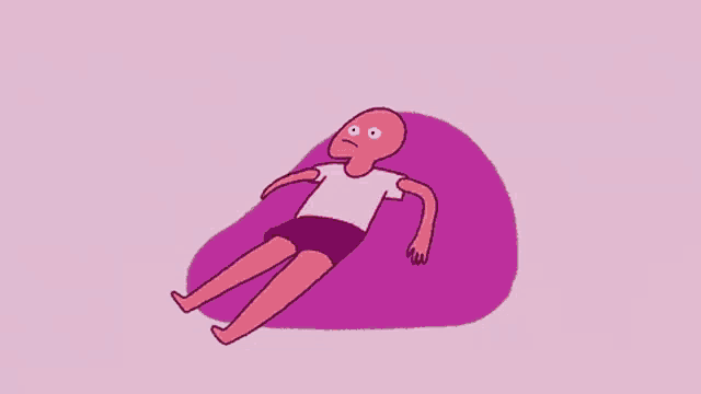 a cartoon drawing of a person with many hands and a bird in the background