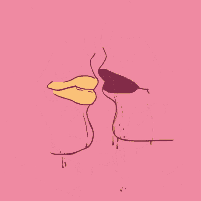 a purple and yellow drawing of an octopus with its mouth open