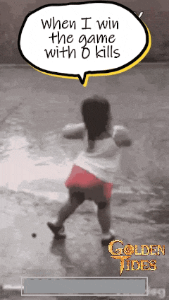 a picture of a little girl with a speech bubble saying when i win the game with 0 kills