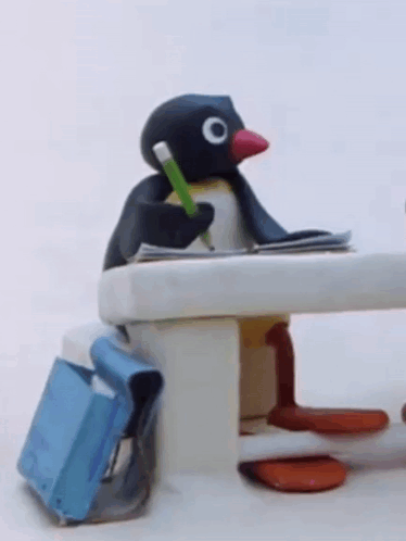 Pingu Tapping Forehead GIF - Pingu Tapping Forehead Are You Crazy GIFs
