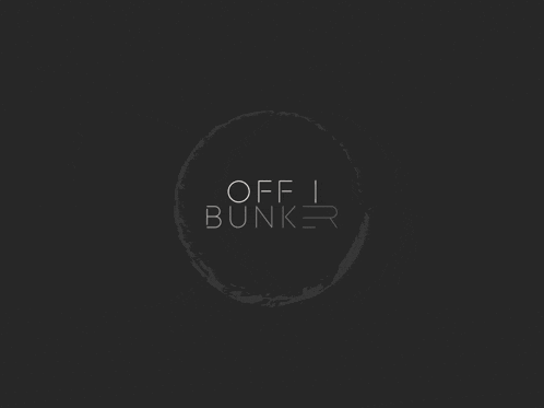 a black background with the words off i bunker in a circle