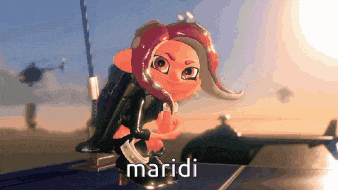 a cartoon character with maridi written on the bottom of it