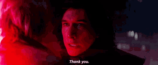 a close up of a person 's face with a red background and the words `` thank you '' .