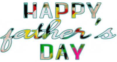 a colorful happy father 's day greeting card on a white background