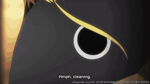a close up of a person 's face with the words hmph cleaning above it