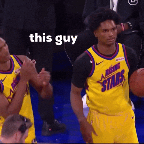 a man in a yellow jersey that says bison stars