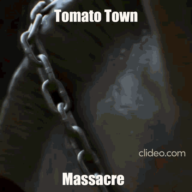 a blurred image with the words tomato town massacre
