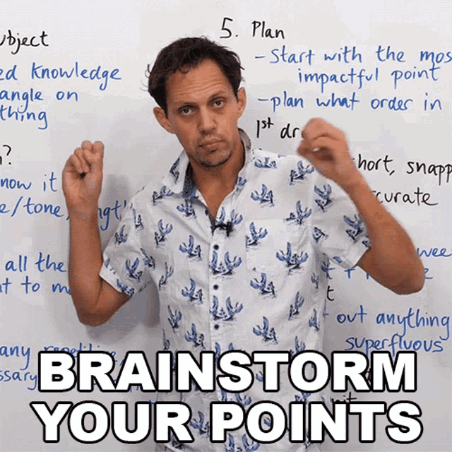 Brainstorm Your Points Benjamin GIF - Brainstorm Your Points Benjamin Learn English With Benjamin GIFs