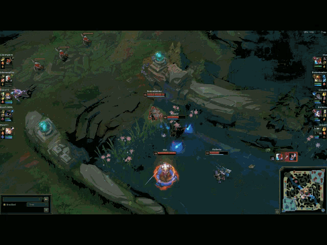 a screenshot of a league of legends game shows a few players including samuel jackson