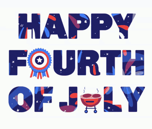 a poster that says happy fourth of july with a barbecue