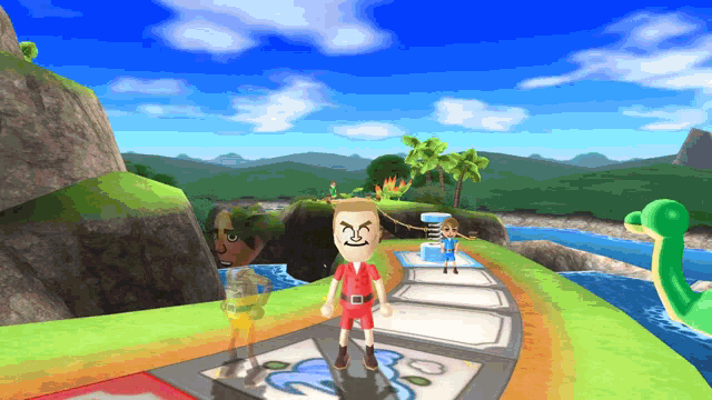 a cartoon character with a red shirt that says ' sd ' on it