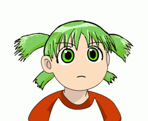 a drawing of a girl with green hair