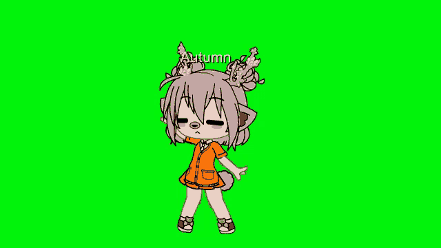 a cartoon girl with the name autumn written on her head