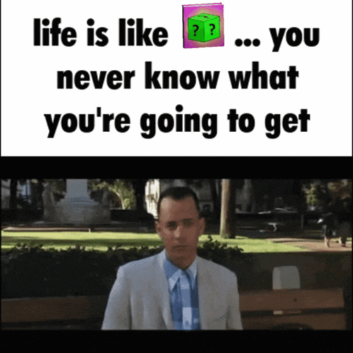 a man stands in front of a sign that says life is like
