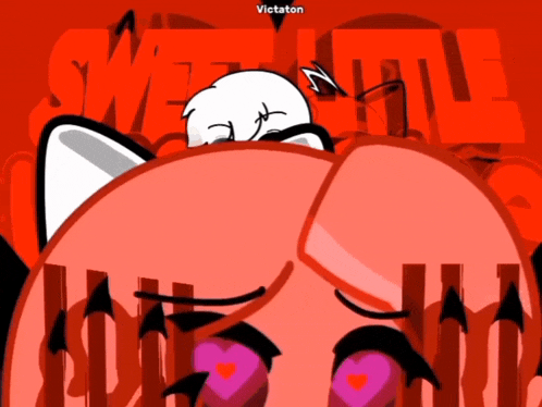 a cartoon of a cat with the name victoton on the bottom right
