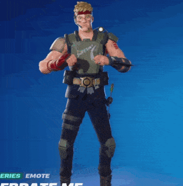 a man in a video game with the word emote on the bottom left