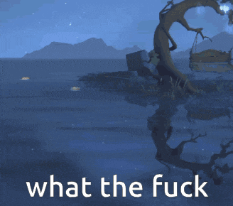 a picture of the ocean with mountains in the background and the words what the fuck on the bottom