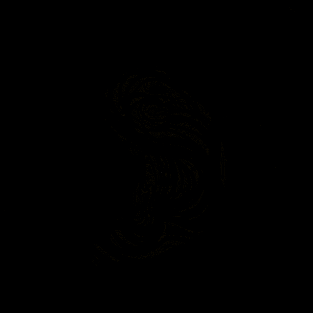 the letter s is made of yellow and white lines against a black background .