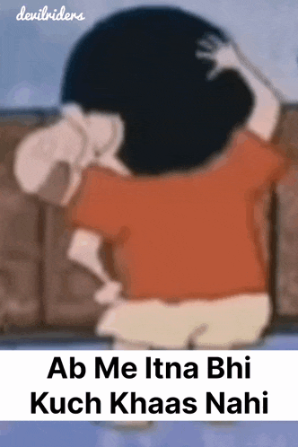 a picture of a cartoon character with the words ab me itna bhi kuch khaas nahi on it