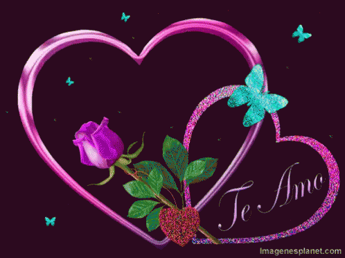a purple heart with the words te amo written inside of it