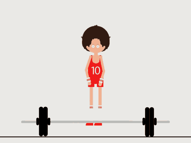 a cartoon drawing of a person lifting a barbell with the number 10 on their shirt