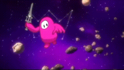a couple of cartoon characters are fighting each other in a space scene .