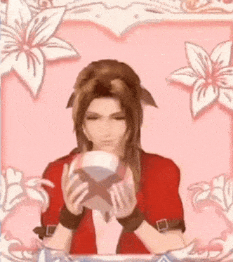 a video game character is holding a ball in his hands .