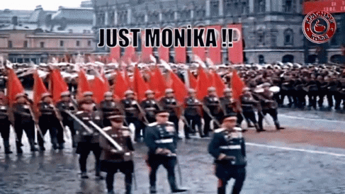 Just Monika Army GIF - Just Monika Army Doki Doki GIFs