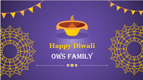 a happy diwali ows family greeting card with a candle