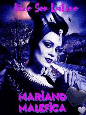 a picture of a woman with horns and the name mariand malefica on it